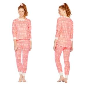 New Womens 2 Piece Pajamas PJ Set with Matching Hair Scrunchie